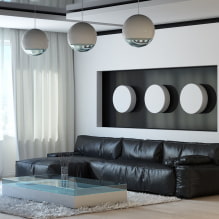 Черно-белая гостиная: особенности дизайна, реальные примеры в интерьере-7