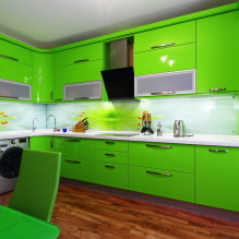 Зеленая кухня: фото, идеи оформления, сочетания с другими цветами-4