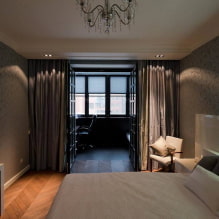 Современный дизайн спальни с балконом-0