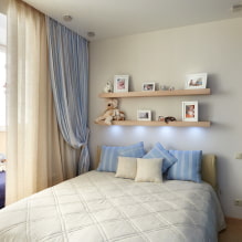 Современный дизайн спальни с балконом-1