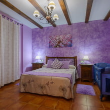 Красивая фиолетовая спальня в интерьере-1