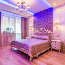 Красивая фиолетовая спальня в интерьере-2