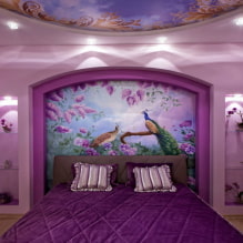 Красивая фиолетовая спальня в интерьере-4
