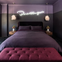Красивая фиолетовая спальня в интерьере-5