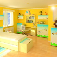 Детская комната в желтых тонах-15